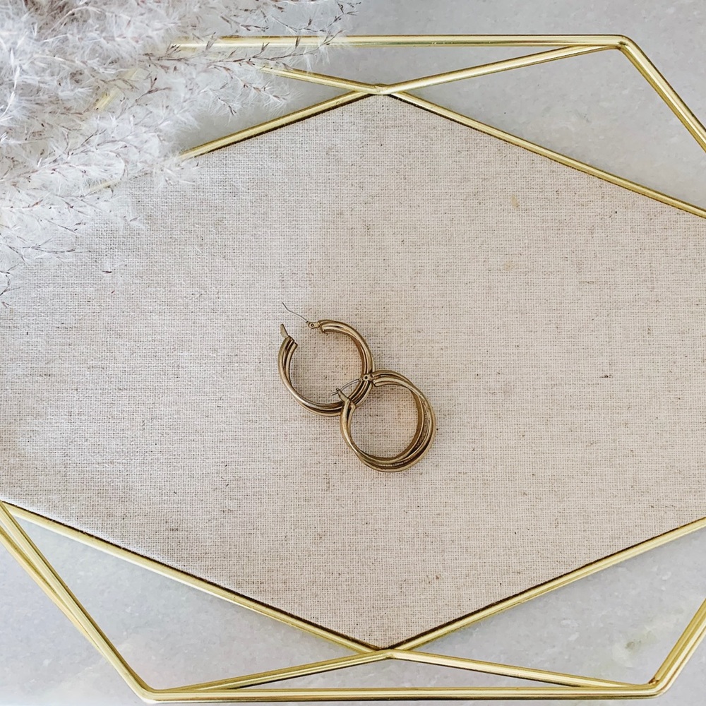 Anthropologie: Chunky Triple Hoop Earrings